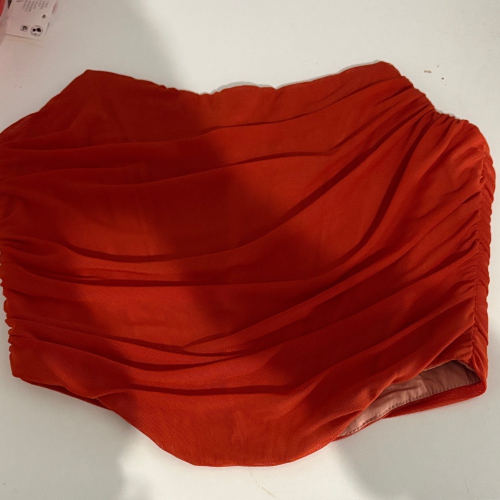 Forever 21 dark orange Ruched Crop Top